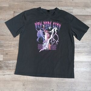 Romwe‎ Street Life Men Cotton Lightning & Letter Graphic Tee